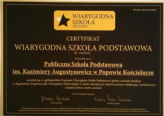 Wiarygodna szkoła plakat